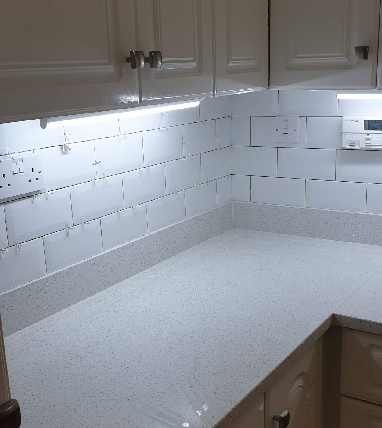Kitchen splashback, during